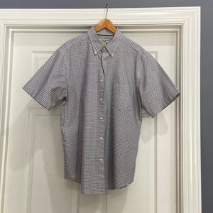 Mens Short Sleeve Large Oxford-Style Button Down Shirt